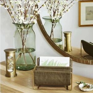 ✨Sold Out✨Brass & Canvas Mail Organizer Olive - Hearth & Hand™ with Magnolia NWT
